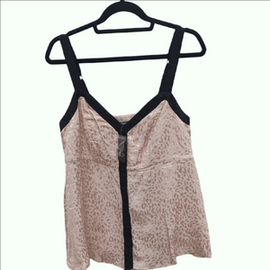 Torrid Nude Leopard Print Cami Black Straps Medium